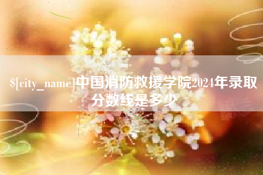 甘南中国消防救援学院2024年录取分数线是多少