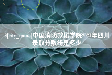 甘南中国消防救援学院2021年四川录取分数线是多少