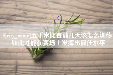甘南五千米比赛前几天该怎么训练-如此才能在赛场上发挥出最佳水平