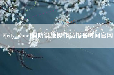甘南消防设施操作员报名时间官网