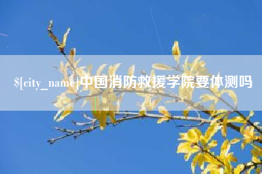 甘南中国消防救援学院要体测吗