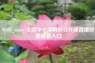甘南全国中小学消防公开课直播回放观看入口