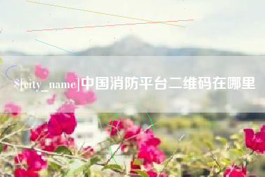 甘南中国消防平台二维码在哪里