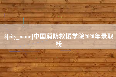 甘南中国消防救援学院2020年录取线