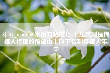 甘南60米接力赛技巧-下压式则是传棒人将棒的前部由上向下传到接棒人手中